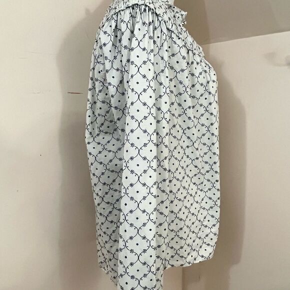 Rebecca Taylor La Vie Floral Smocked Prairie Style Blouse L - Picture 2 of 6